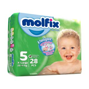 پوشک کودک مولفیکس Molfix سایز 5 بسته 28 عددی
