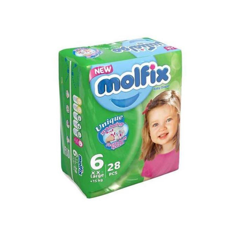 پوشک کودک مولفیکس Molfix سایز 6 بسته 28 عددی