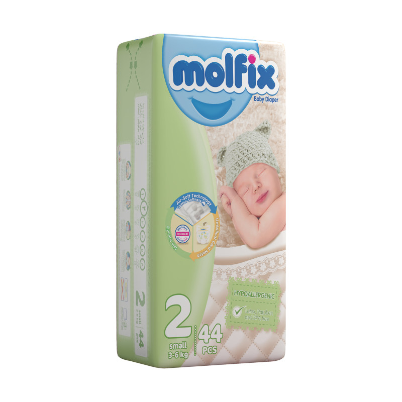 پوشک مولفيکس Molfix سايز 2 بسته 44 عددي